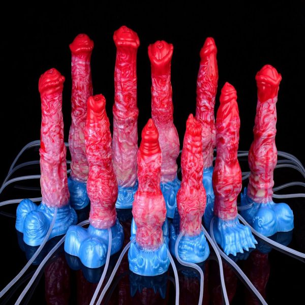Inflatable water spray special shaped dildo